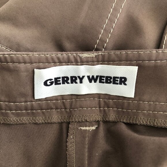 Gerry Weber Hi Waisted Straight Leg Pants w Pick Stitching Olive Green Sz 10 - Picture 9 of 12